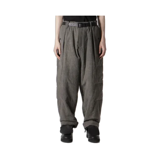 Cotton Linen Sheeting Horizontal Padded Pants