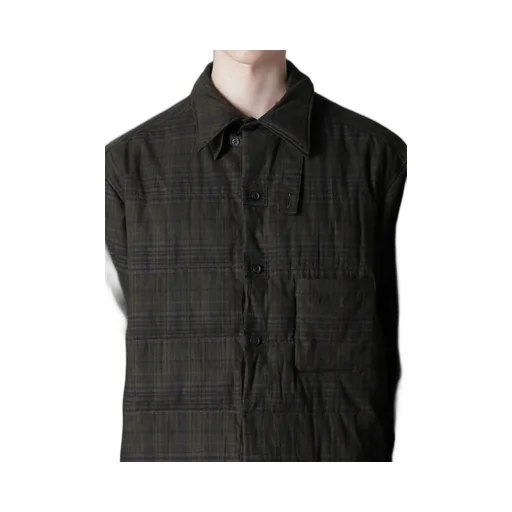 Madras Ink Plaid Double Collar Padded Blouse