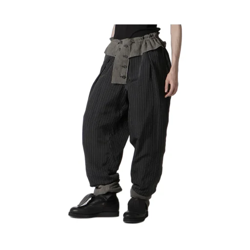 Cotton Linen Sheeting Horizontal Padded Pants