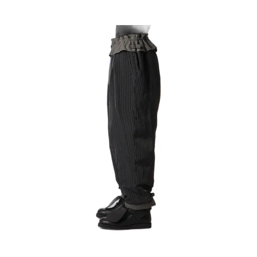 Cotton Linen Sheeting Horizontal Padded Pants