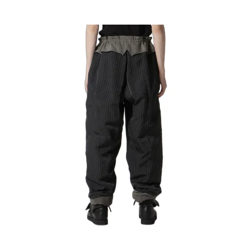 Cotton Linen Sheeting Horizontal Padded Pants