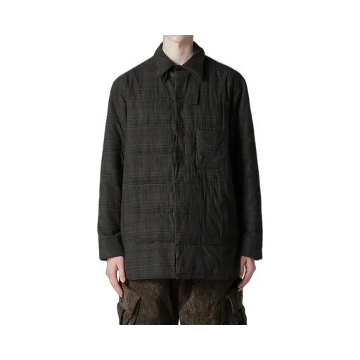 Madras Ink Plaid Double Collar Padded Blouse
