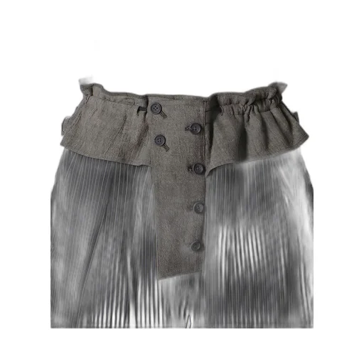 Cotton Linen Sheeting Horizontal Padded Pants
