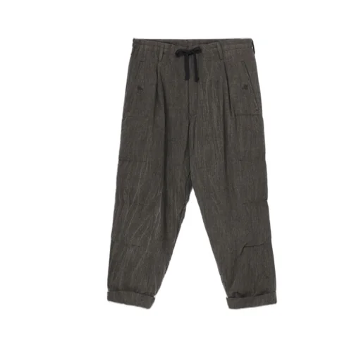 Cotton Linen Sheeting Horizontal Padded Pants