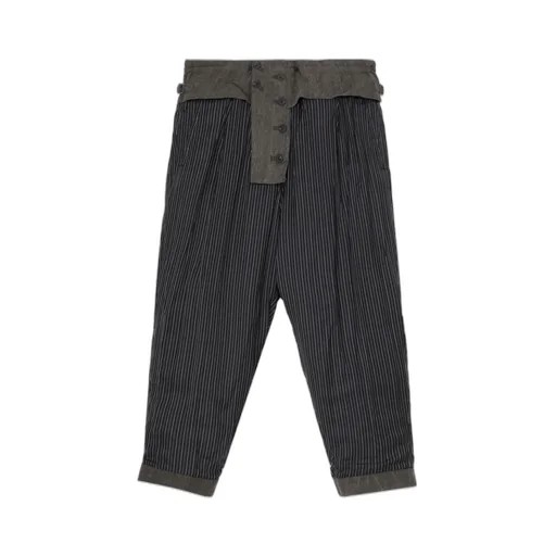 Cotton Linen Sheeting Horizontal Padded Pants