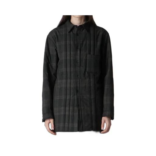 Ink Madras Plaid Padded Blouse