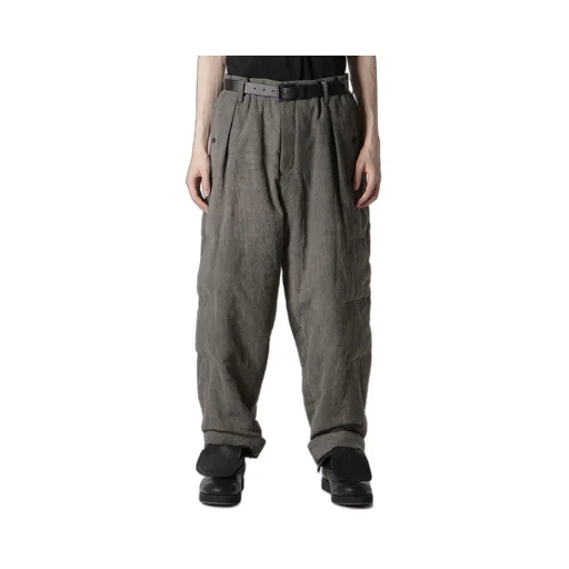 Cotton Linen Sheeting Horizontal Padded Pants