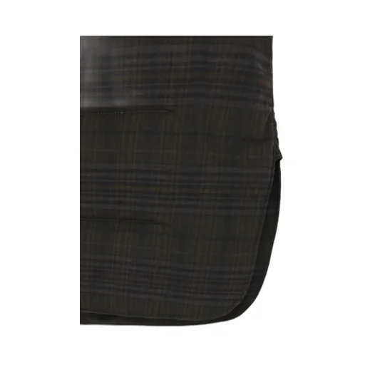 Madras Ink Plaid Double Collar Padded Blouse