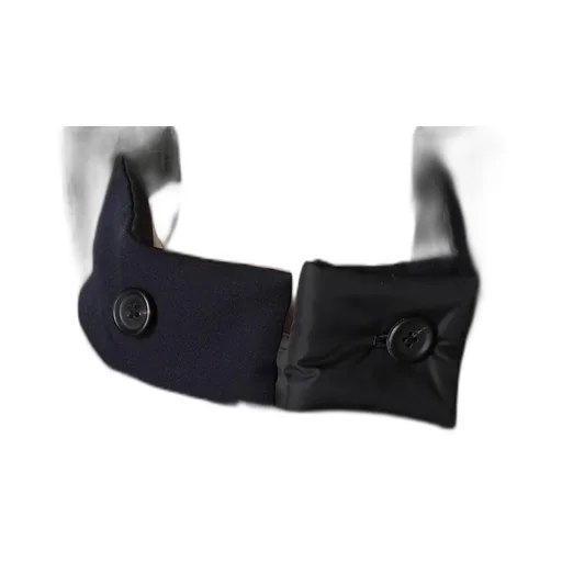 Navy Wool Gabardine Horizontal Padded Stand Jacket