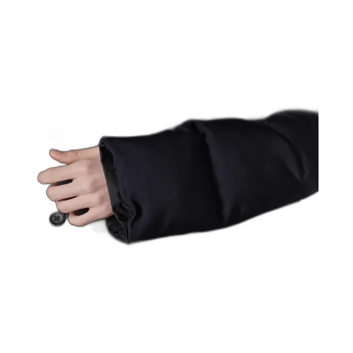 Navy Wool Gabardine Horizontal Padded Stand Jacket