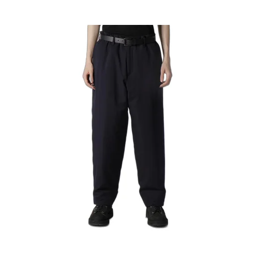 Navy Wool Gabardine One Side Pkt Pants With Liner