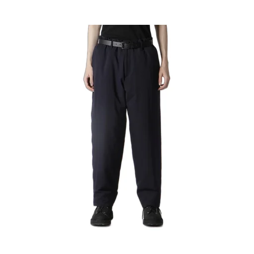 Navy Wool Gabardine One Side Pkt Pants With Liner