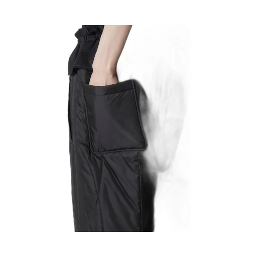 Navy Wool Gabardine One Side Pkt Pants With Liner