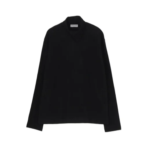 Super 120 Wool Single Jersey Layered Higk Neck Tee