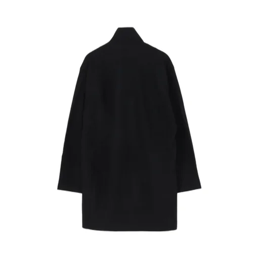Woollen Jersey High Neck Long Coat