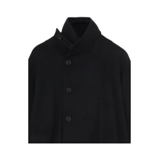 Woollen Jersey High Neck Long Coat