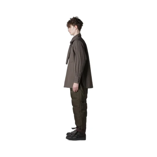 Gray Broad Stole Detail Padded Blouse