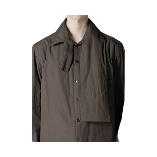 Gray Broad Stole Detail Padded Blouse