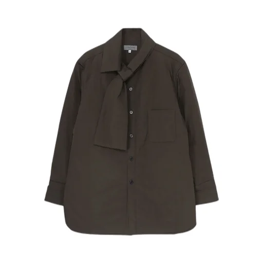 Gray Broad Stole Detail Padded Blouse