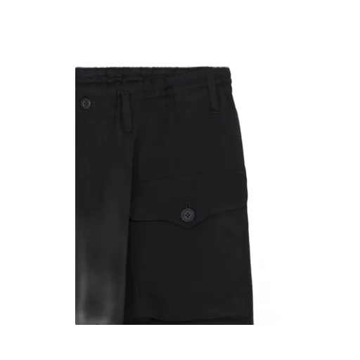 Wool Gabardine Side Tuck Pocket Pants