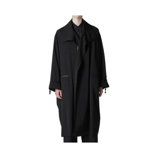 Wool Gabardine Cross Shaped Zipper Coat