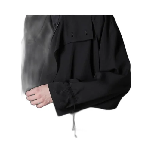 Wool Gabardine Cross Shaped Zipper Coat