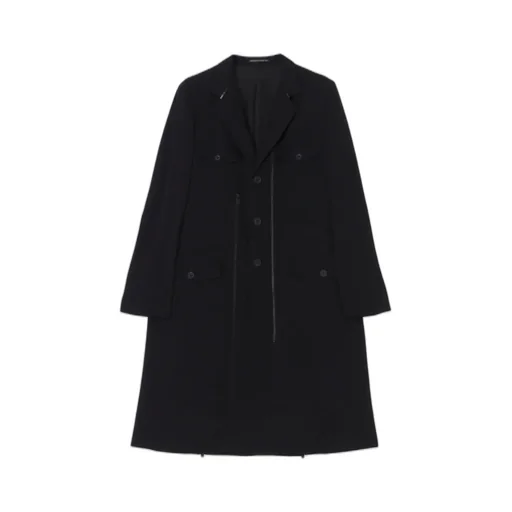 Wool Gabardine 3Buttons Zip Long Coat