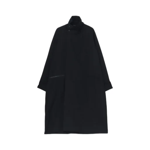 Wool Gabardine Cross Shaped Zipper Coat