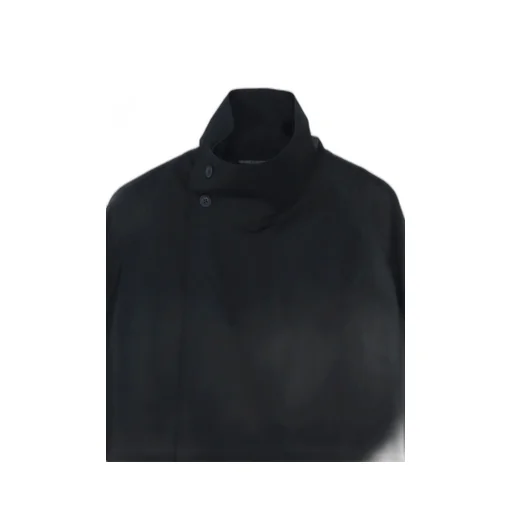 Wool Gabardine Cross Shaped Zipper Coat