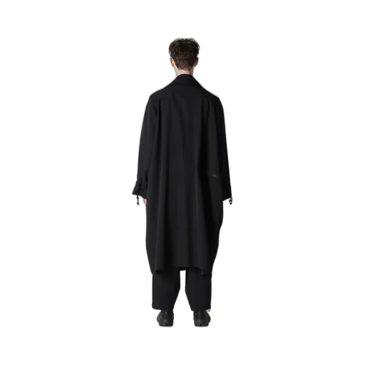Wool Gabardine Cross Shaped Zipper Coat