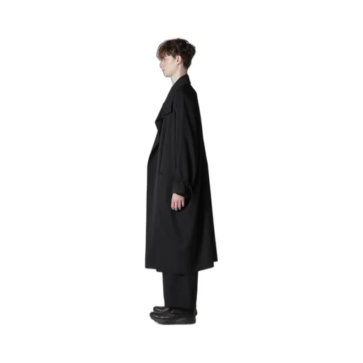 Wool Gabardine Cross Shaped Zipper Coat