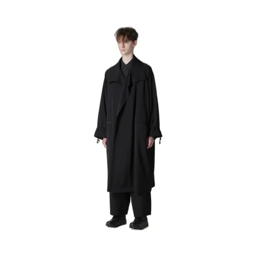 Wool Gabardine Cross Shaped Zipper Coat