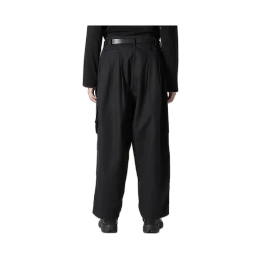 Black Scandal Herringbone 12Tuck Work Pants