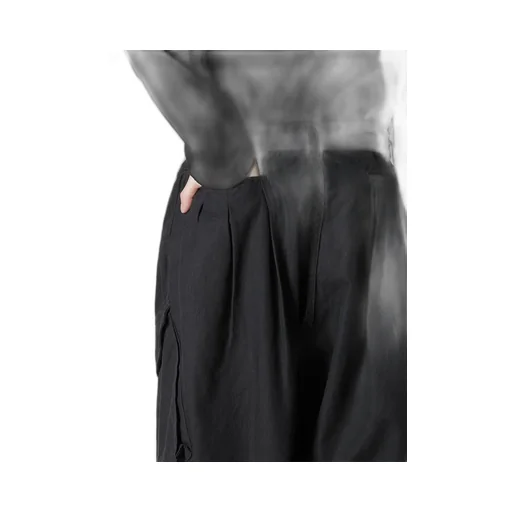 Black Scandal Herringbone 12Tuck Work Pants