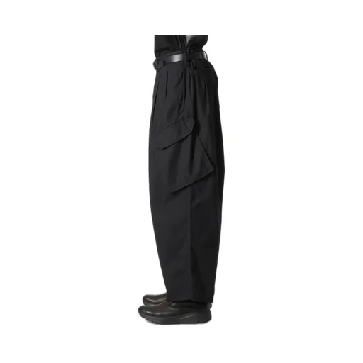 Black Scandal Herringbone 12Tuck Work Pants