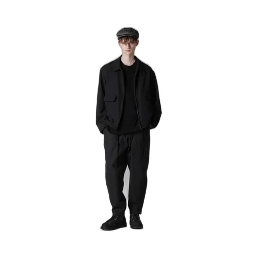Black Scandal Herringbone Hem Zip Painter Pants