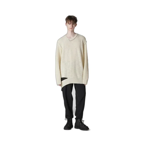 Half Cardigan Asymmetry Neckline Po