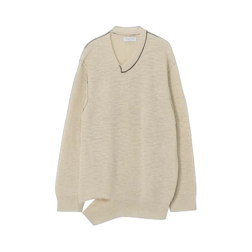 Half Cardigan Asymmetry Neckline Po