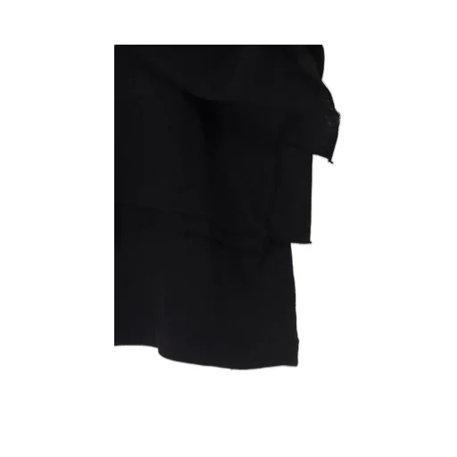 Cotton Silk Noir Gauze Jersey Pocket Detail Long Slv T