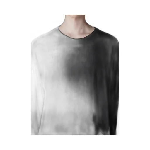 Cotton Silk Noir Gauze Jersey Pocket Detail Long Slv T