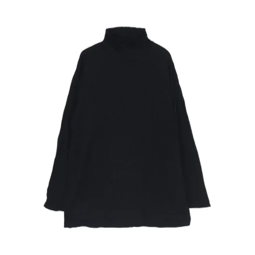 Washable Wool Jersey Turtle Neck Long Slv T