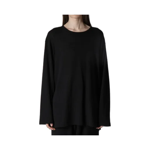 Milling Wool Side Slit Round Neck Long Slv T
