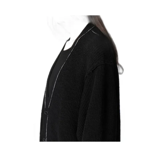 Half Cardigan Slit Detail V Neck Cardigan