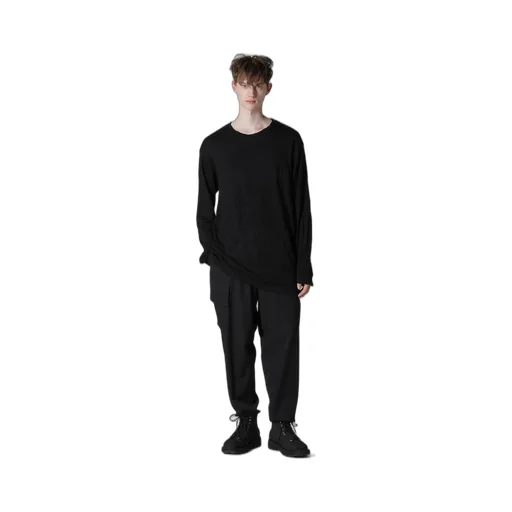 Washable Wool Jersey Round Neck Long Slv T