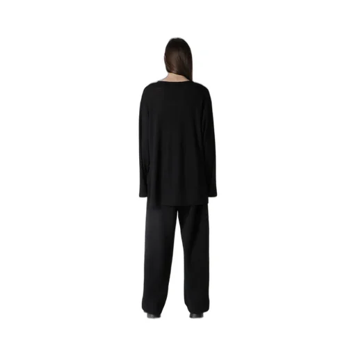 Milling Wool Side Slit Round Neck Long Slv T