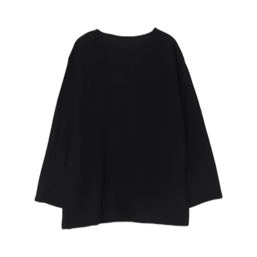 Milling Wool Side Slit Round Neck Long Slv T