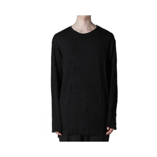 Washable Wool Jersey Round Neck Long Slv T