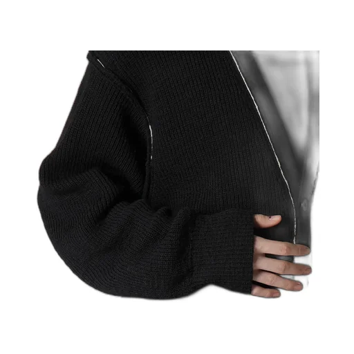 Half Cardigan Slit Detail V Neck Cardigan