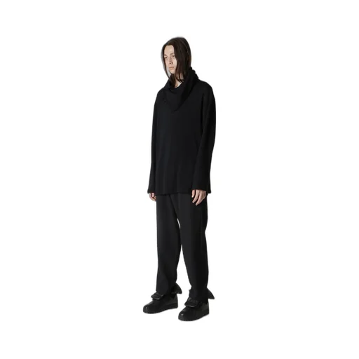 Wool Houndstooth Jacquard High Neck Long Slv T