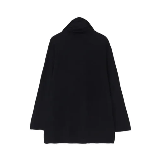 Wool Houndstooth Jacquard High Neck Long Slv T
